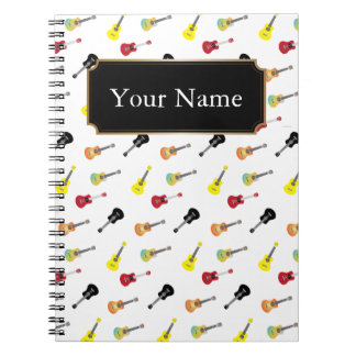 Carnet Motif mignon d'ukulélé de musique avec le nom