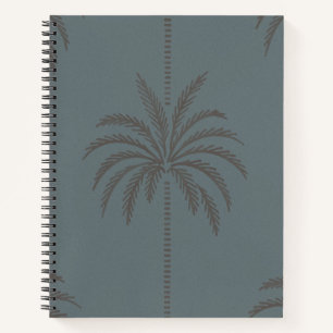 Carnet Motif minimal de palmier bleu gris tropical