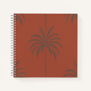 Carnet Motif minimal de palmier tropical en terre cuite