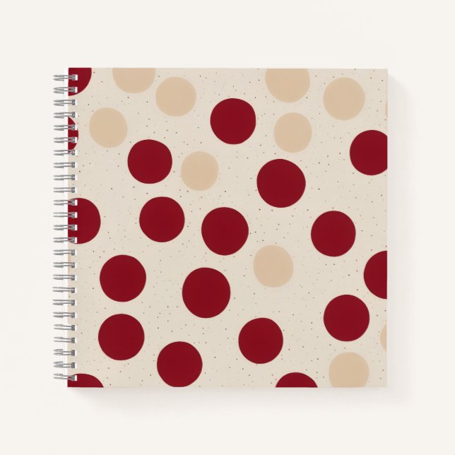 Carnet Motif minimal de points rouges (Devant)