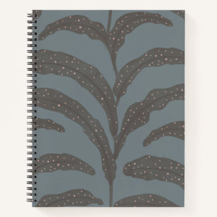 Carnet Motif Moderne de Feuille de Palmier Tropical Charb