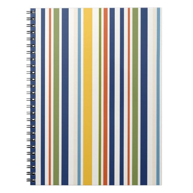 Carnet Motif moderne de rayures verticales colorées (Devant)