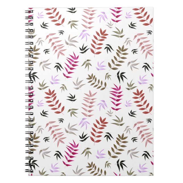 Carnet Motif moderne design en feuille rouge et rose (Devant)