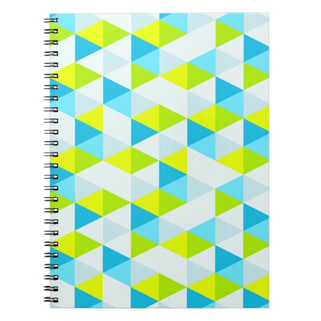 Carnet Motif moderne géométrique de triangles vertes et (Devant)