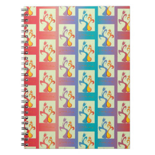 Carnet Motif moderne rouge, violet et bleu Tulip Couple
