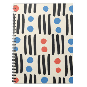 Carnet Motif moderne sans couture avec rayures et points 
