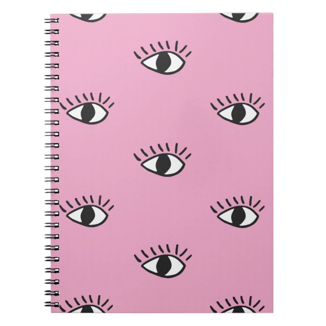 Carnet Motif moderne sans soudure avec yeux dessinés à la (Devant)