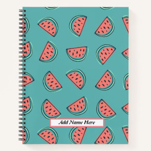 Carnet Motif moderne Watermelon Nom personnalisable