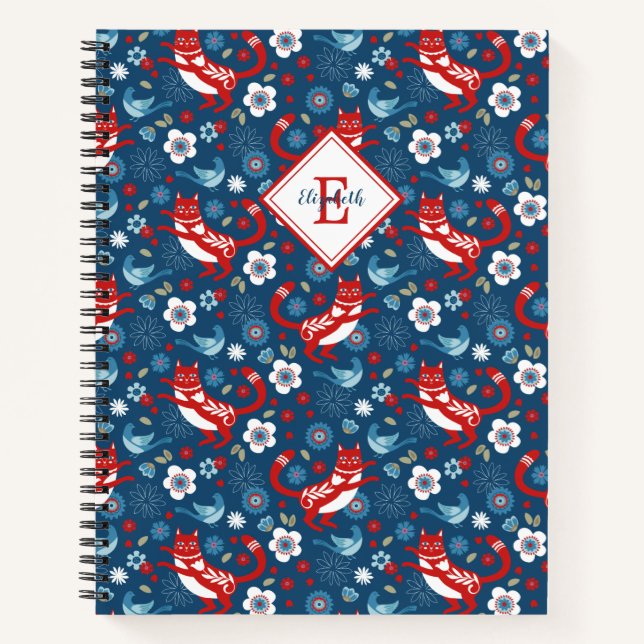Carnet Motif Monogram Cute Kitty Cat (Devant)