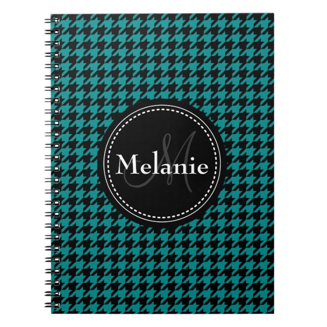 Carnet Motif monogramme noir bleu foncé (Devant)