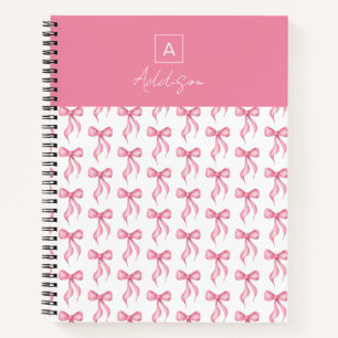 Carnet Motif monogramme rose