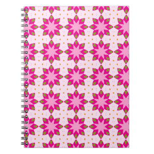 Carnet Motif mosaïque à pétales roses