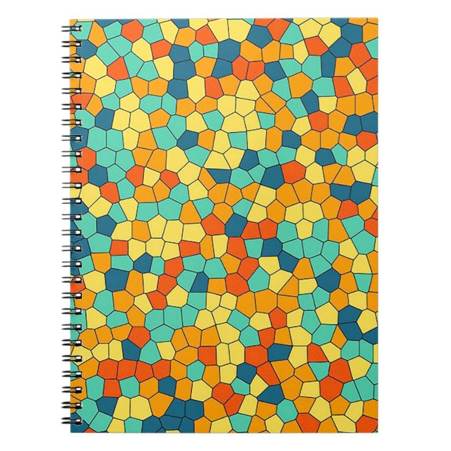 Carnet Motif mosaïque vibrant (Devant)