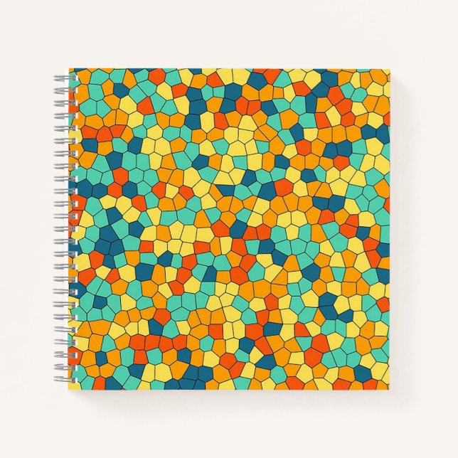 Carnet Motif mosaïque vibrant (Devant)