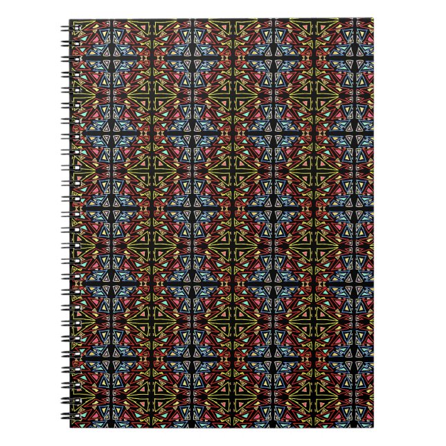 Carnet Motif multicolore techno extraterrestre géométriqu (Devant)