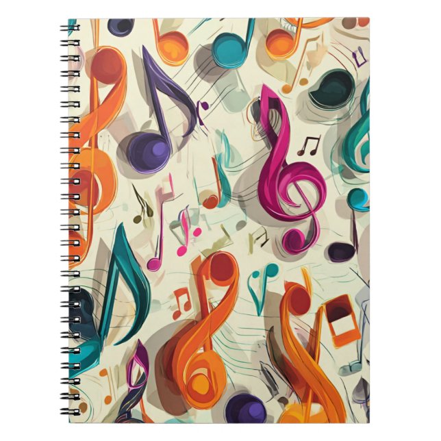 Carnet Motif musical coloré (Devant)