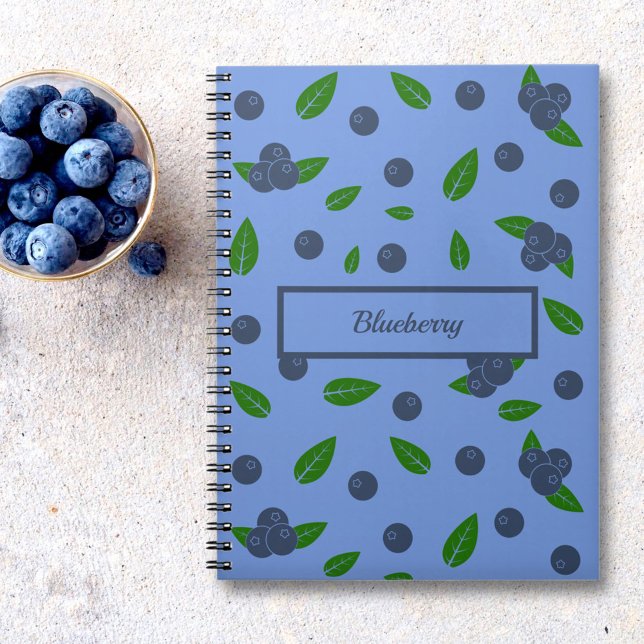 Carnet motif Myrtilles (Blueberry Notebook)