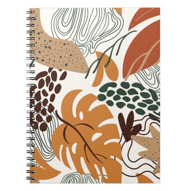 Carnet Motif naturel abstrait et transparent sur fond bla (Devant)
