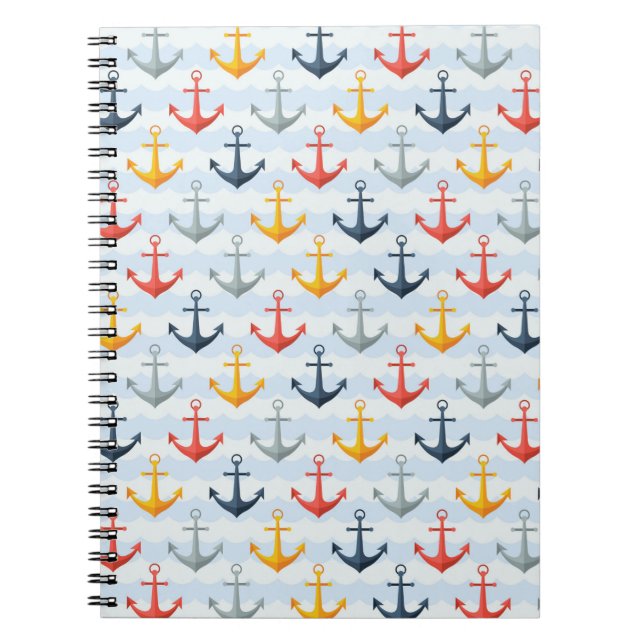 Carnet Motif nautique avec Ancres (Devant)