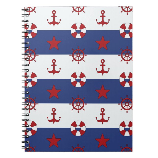 Carnet Motif nautique de bannière étoilée (Devant)