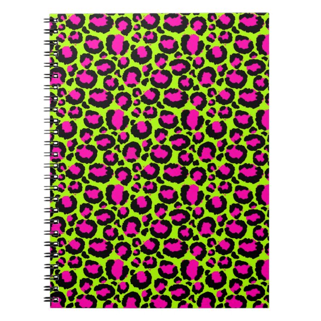 Carnet Motif Neon Cheetah, Garçons Filles & Enfants, Leop (Devant)
