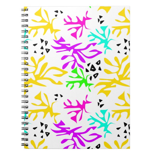 Carnet motif néon multicolore Abstrait (Devant)