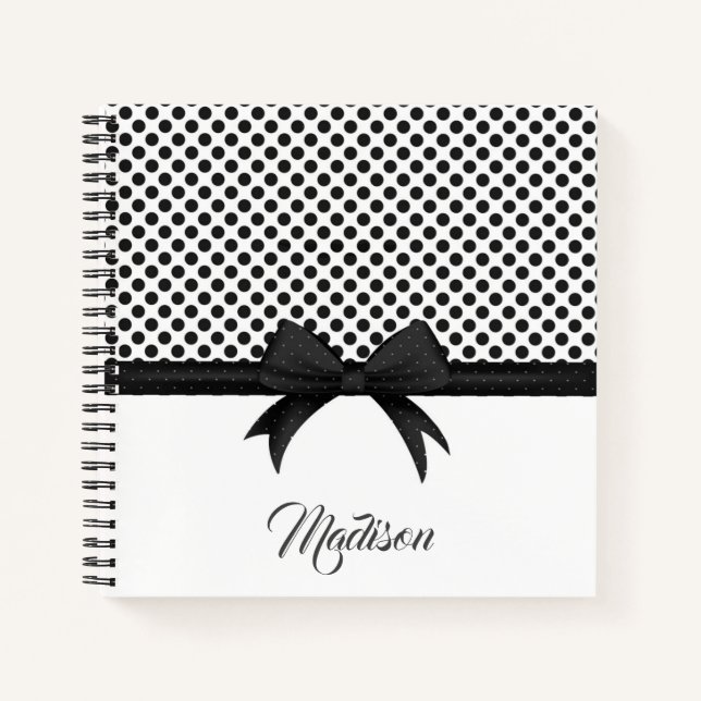 Carnet Motif noir à mâchoires et points (Devant)