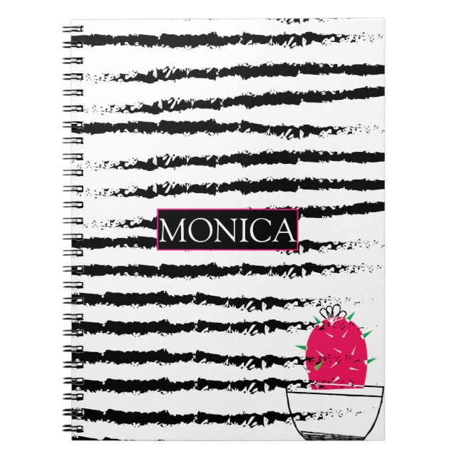 Carnet Motif noir blanc Cactus (Devant)
