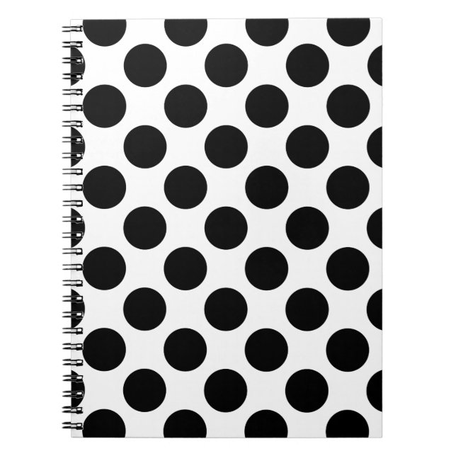 Carnet Motif noir de points sans fin + votre dos (Devant)