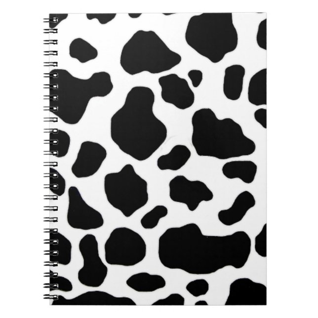 Carnet motif noir et blanc d'impression de vache (Devant)