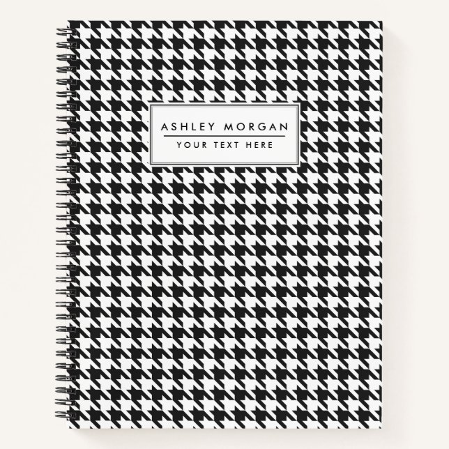 Carnet Motif noir et blanc Houndstooth (Devant)