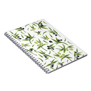 Carnet Motif Olive Vintage