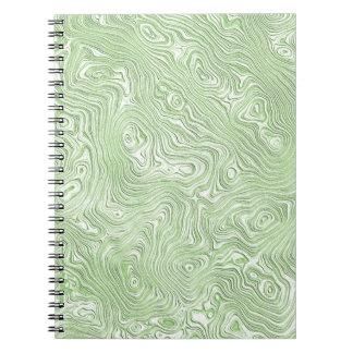 Carnet Motif ondulé abstrait vert citron pâle