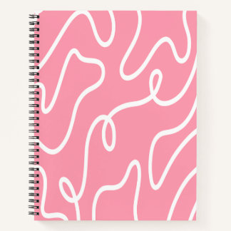 Carnet Motif ondulé pastel rose liquide esthétique