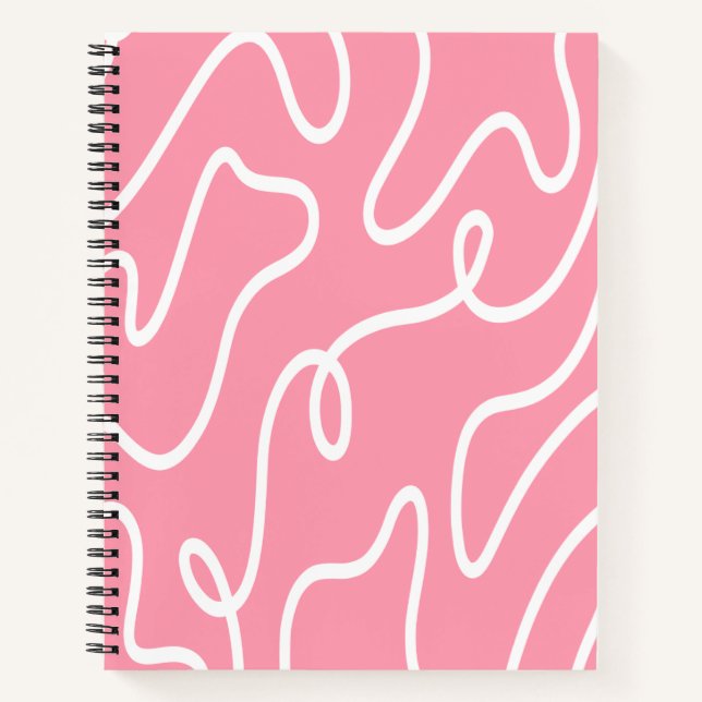 Carnet Motif ondulé pastel rose liquide esthétique (Devant)