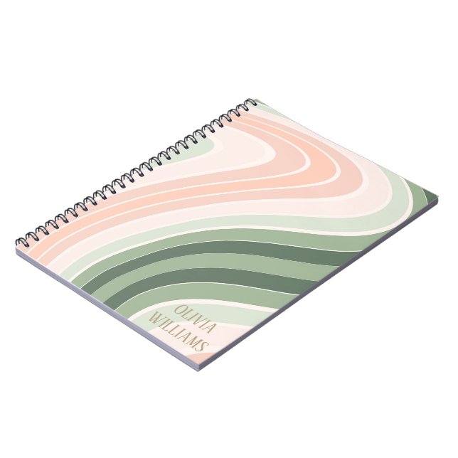 Carnet Motif ondulé rétro funky (Côté gauche)