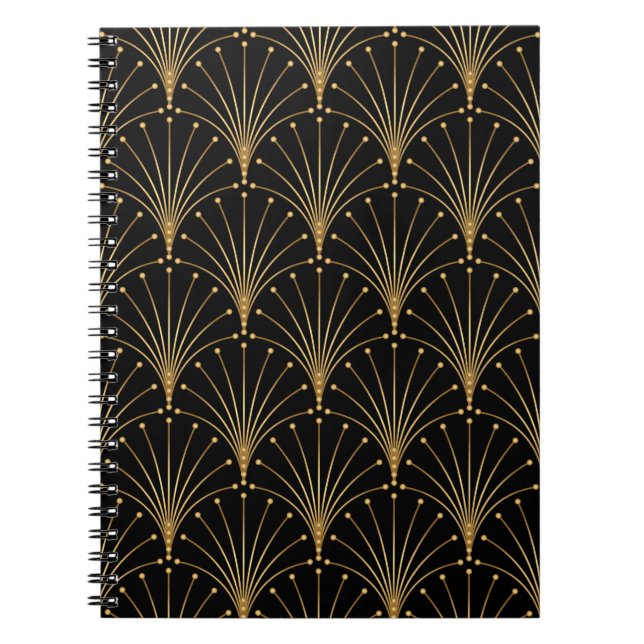 Carnet Motif or et noir. Arrière - plan de luxe (Devant)