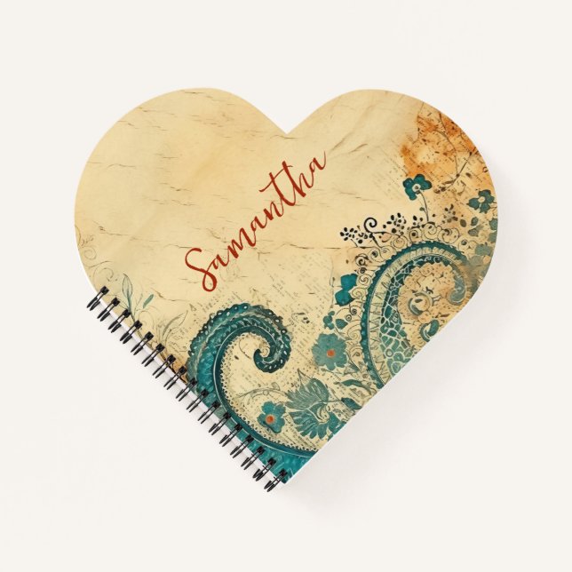 Carnet Motif Orange Aqua Groovy (Devant)