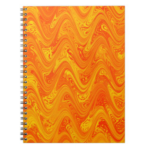 Carnet Motif orange jaune rouge marbré