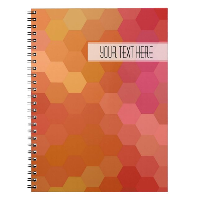 Carnet Motif orange rose Hexagon (Devant)