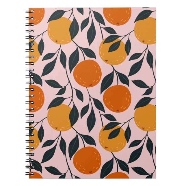 Carnet Motif orange vibrant (Devant)
