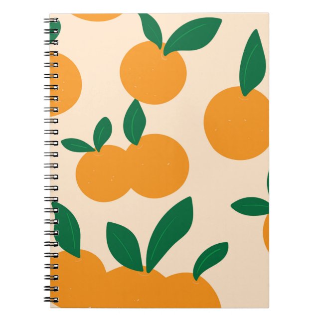 Carnet Motif Oranges De Fruits Citriques De Style Moderne (Devant)