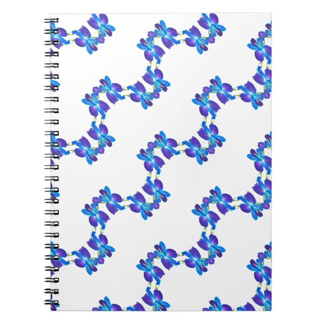 Carnet Motif orchidées bleues (Devant)