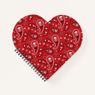 Carnet Motif Paisley avec Arrière - plan rouge-23214