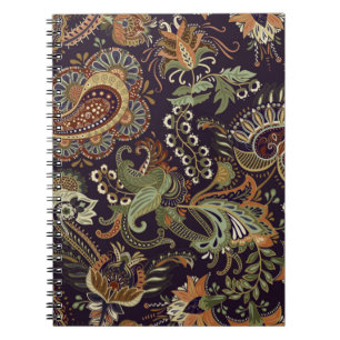 Carnet Motif Paisley coloré. Papier peint ethnique vintag