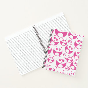 Carnet Motif Panda rose et blanc Kawaii Baby