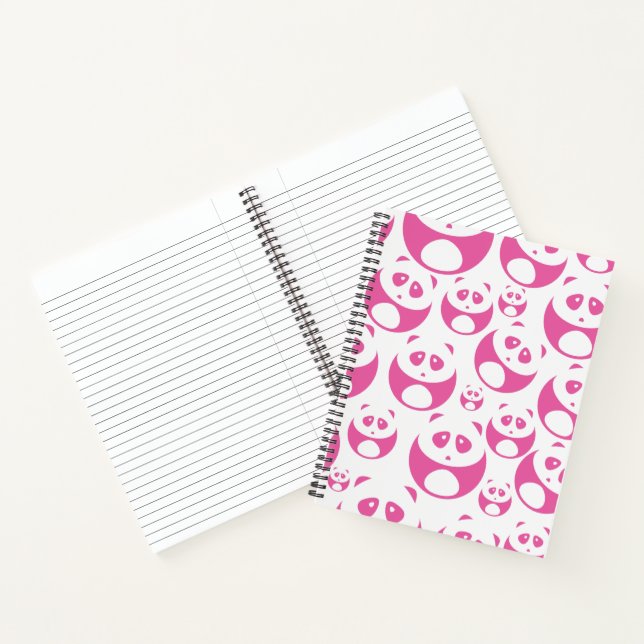 Carnet Motif Panda rose et blanc Kawaii Baby (Intérieur)