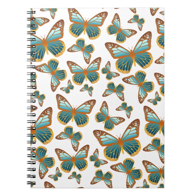 Carnet Motif papillon bleu dégradé (Devant)