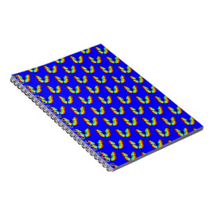 Carnet Motif papillon coloré Bleu numérique