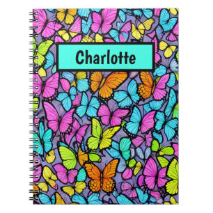 Carnet Motif papillon coloré personnalisé